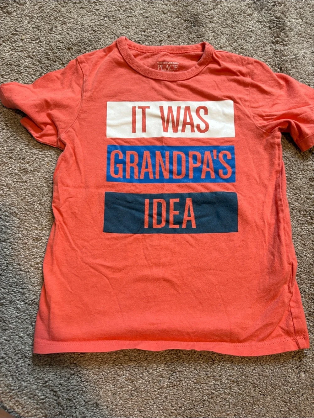 The Children's Place Coral Graphic Tee with White, Blue, and Navy Print